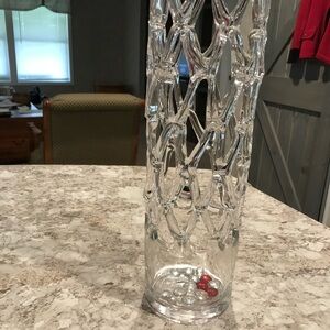 Clear Textured Glass Vase by